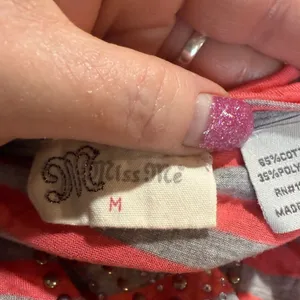 Miss Me Peach Gray Blouse Medium thumbnail 4