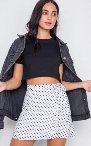 NWT Polka Dot Wrap Mini Skirt thumbnail 1
