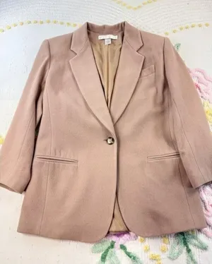 The Limited Wool Cashmere Blend Blazer Mauve Tan Single Button Jacket Size M‎ thumbnail 1