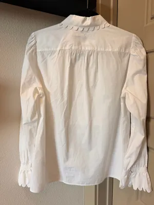 J. Crew Scallop White Top thumbnail 3
