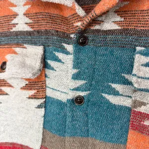 Aztec Print Jacket Retro Lapel Button Pocketed Medium thumbnail 4