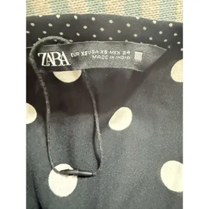 Zara Polka Dot Mini Dress Black White Ruffle Sleeve V-Neck Boho Summer Tassel XS thumbnail 8