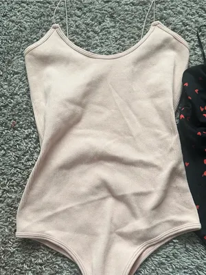 Blue Blush Soft Pink Ribbed Bodysuit with Spaghetti Straps thumbnail 4