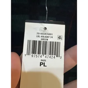 Lauren Ralph Lauren Women Black Watch Plaid Green Sweater Beaded Crest Size PXL thumbnail 7