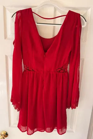 Altar’d State Red Long Sleeve Dress thumbnail 1