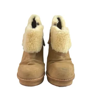 UGG Georgette Women's Brown Suede Leather Sherpa Shearling Fur Platform Boots 8 thumbnail 2