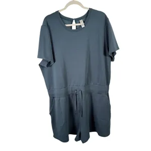 Spanx Air‎ Essentials Short Sleeve Romper Storm Blue Modal Womens Plus 3x thumbnail 2