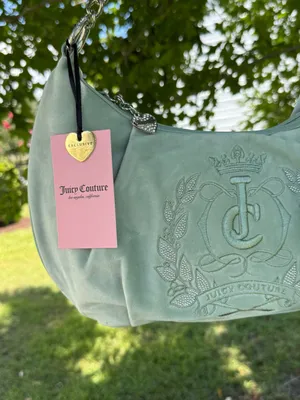 Juicy Couture Mint Velour Hobo Shoulder Bag Coin Purse Charm NWT Y2K Rare New thumbnail 2