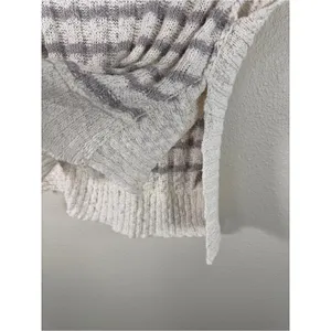 Free People Cream Grey Striped Chunky Knit Sweater Womens S Beachy Boho Summer thumbnail 9