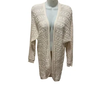 Lauren Ralph Lauren LRL Black Label Ivory Cableknit Open Cardigan Sz L/XL Cozy thumbnail 3