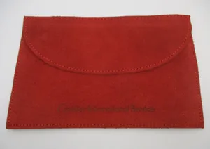 CARTIER Suede Leather Pouch Red International Service Gift Bracelet Watch Ring thumbnail 1