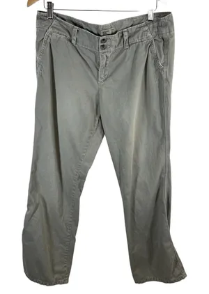 American Eagle Outfitters Womens Gray‎ Cotton Twill Straight Leg Pants Size 10 thumbnail 1