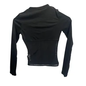 Commense‎ XS Black Sheer Ribbed Long Sleeve Top Elegant Design thumbnail 5
