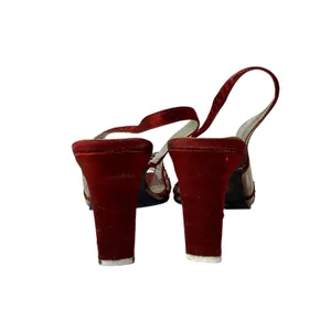 Vintage Miliani Red Satin Sandals Size 7.5 thumbnail 5