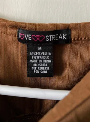 Open Back Crop Top Brown Size M thumbnail 3