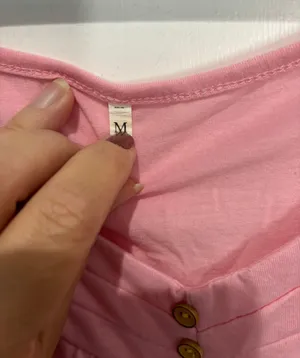 Pink Tank Top with buttons down the front, Sz M thumbnail 2
