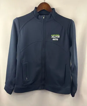 Women’s Medium Navy Blue Seahawks Super Bowl Windbreaker thumbnail 1