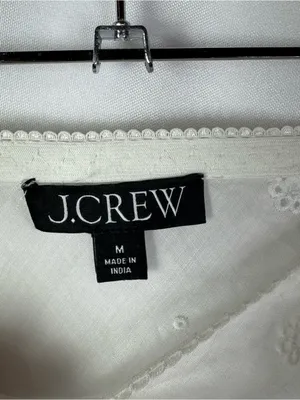 J. Crew White Eyelet Slip Midi Ramie Skirt M thumbnail 6