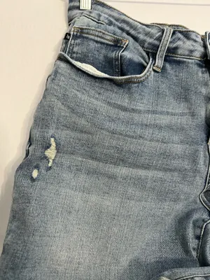 Judy Blue Cuffed Distressed Ladies Jeans thumbnail 3