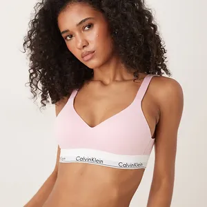 Calvin Klein Modern Cotton lift bralette in pink XS thumbnail 1