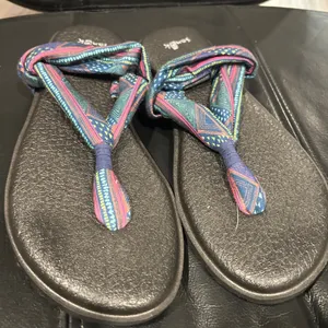 Sanuk Women's Blue and Pink Sandals thumbnail 7