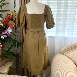 Amour Vert Square Neck Button Front Dress in Elm 100% Cotton thumbnail 8