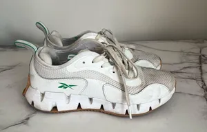 Reebok Zig Dynamica White Green Running Sneakers Size 8 thumbnail 5