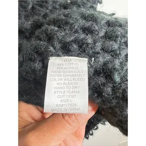 YA Los Angeles Black Shaggy Open Knit Sweater Tunic Top/Dress Boho Festival Goth Grunge Sz L thumbnail 6