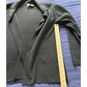 Collection by Cherie Dori Black Open Front Cardigan Sweater Notched Lapel Size S thumbnail 7