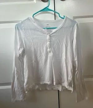 Aerie White Button Down Top thumbnail 1