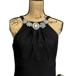 China Doll Embellished Evening Dress Small Black Polyester Crystal Beaded thumbnail 5