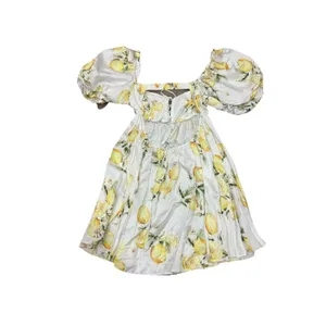 For Love and Lemons Serafina Citrus Print Open Back Mini Dress Size Small thumbnail 6