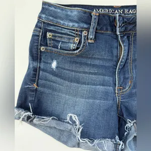 American Eagle Outfitters Women's Blue Denim Shorts Sz 4 thumbnail 2