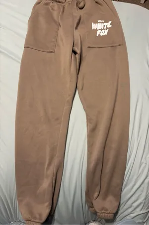 White Fox Boutique Brown Track Joggers thumbnail 1