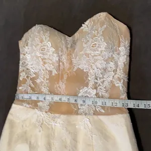 Women’s Strapless Formal Wedding Party Dress Size 4 &extra long train cape *READ thumbnail 9