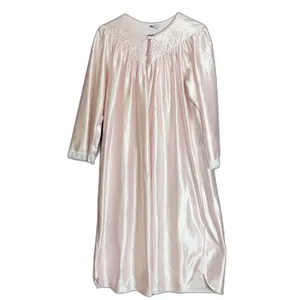 Vintage Jessica Alexander Womens Size XL Pink Satin Nightgown Embroidered Lace thumbnail 2