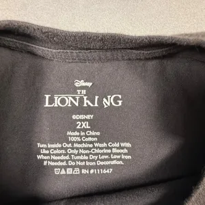 Disney The Lion King Graphic T-Shirt Gray Raw Hem Cropped Simba Scar 2XL thumbnail 3