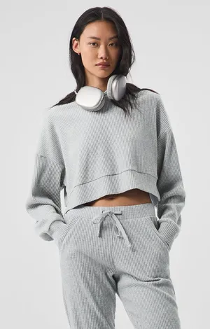 ALO Yoga Women Grey Muse Hoodie Size XS thumbnail 1