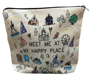 “Meet Me At My Happy Place” Disney Attraction Cosmetic Travel Bag (NEW) thumbnail 4