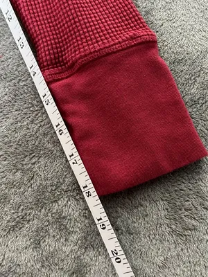 Offline by Aerie Waffle Henley Women's M Red Long Sleeve Thumbs Y2K Bella Swan thumbnail 6