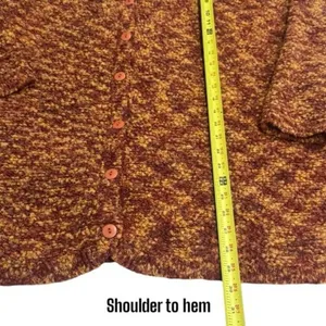 Venezia Vitale‎ Rust Orange Knit Button up Wool Blend Cardigan Cozy Cabincore 3X thumbnail 9