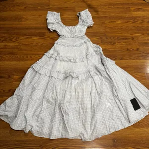 Needle & Thread Blue White Broderie Anglaise Cotton Maxi Dress XS thumbnail 11