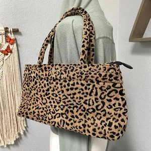 Cmz Leopard Cheetah Print Brown Black Shoulder Bag Boho Safari Grunge Mallcore thumbnail 2