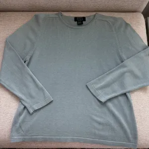 2000s Vintage City Silk Knitwear Blue 3/4 Sleeve Silk Cotton Sweater Y2K Size M thumbnail 2