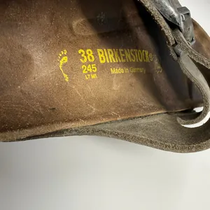 Birkenstock Arizona Leather Sandals Womens 38 Gray Purple Outdoor Gorpcore Birks thumbnail 8