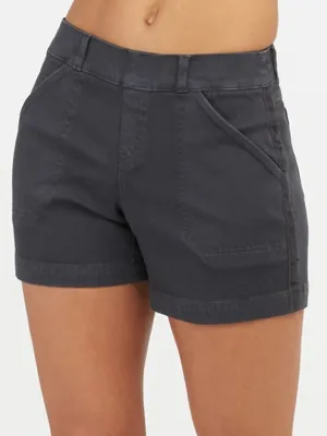 Spanx 5” Twill Shorts In Washed Black Women’s Size XL Compression Stretch thumbnail 1