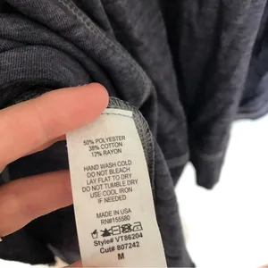 Free People Movement Long Sleeved Blue Gray Tee Shirt Side Split New Small thumbnail 4