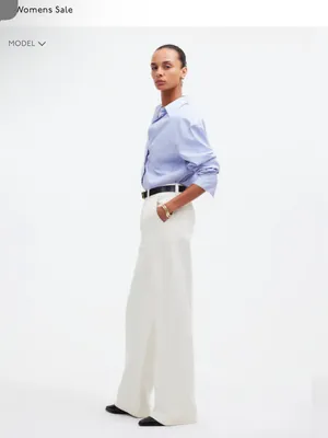 Madewell The Harlow White Wide-Leg Pants Size 30 thumbnail 4