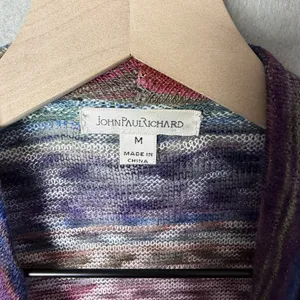 John Paul Richard Asymmetrical Open Cardigan Sweater Mullticolor Women's size M thumbnail 4