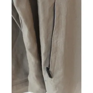 Jamie Sadock Womens XL Tan Linen Cotton Button Down Shirt Zip Pockets Utility thumbnail 4